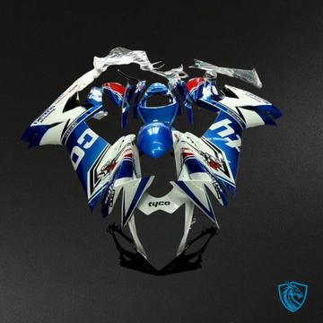 Suzuki GSXR600/750 (2011-2019) Blue & White Tyco - Custom ABS Fairing Kit