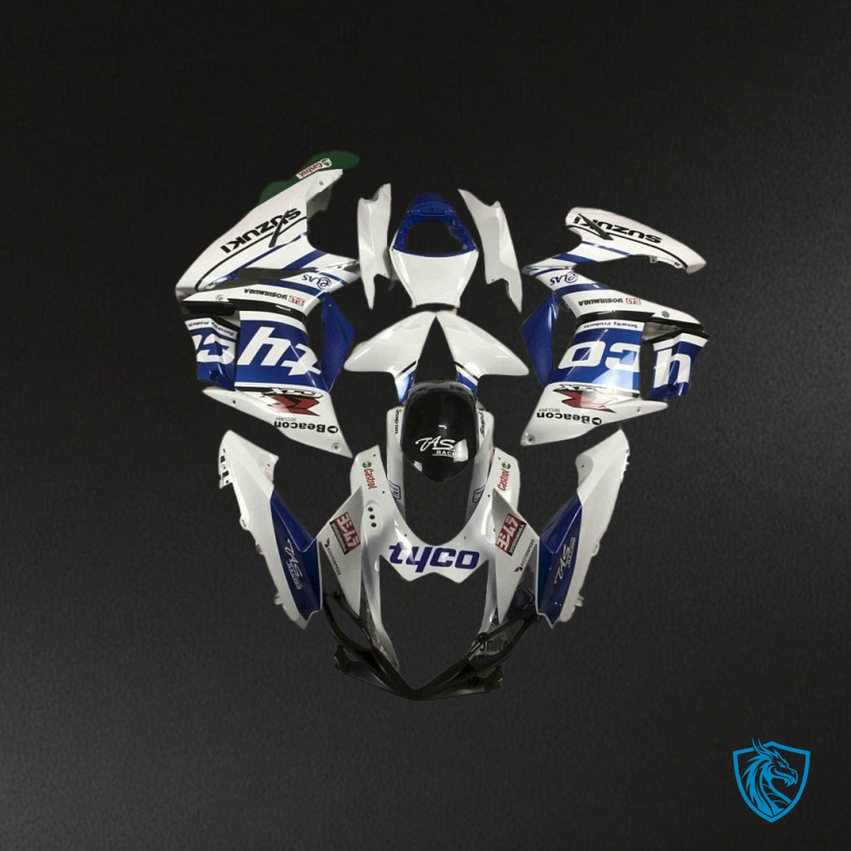 Suzuki GSXR600/750 (2011-2019) White & Blue - MERGEment Motorcycle Fairings Kit