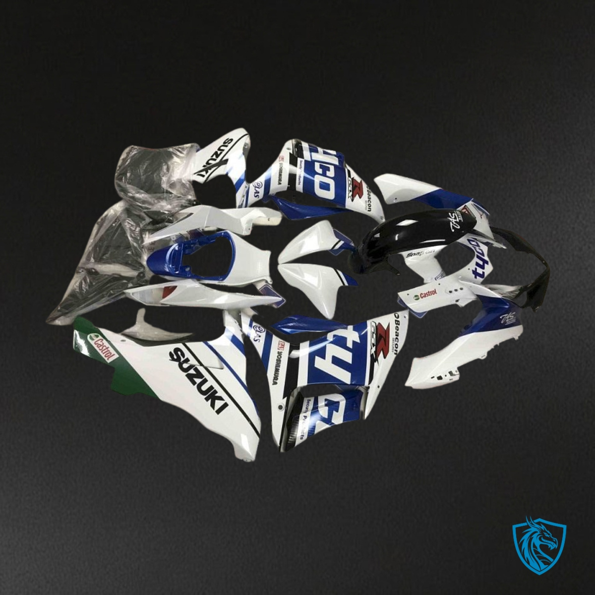 Suzuki GSXR600/750 (2011-2019) White & Blue - MERGEment Motorcycle Fairings Kit