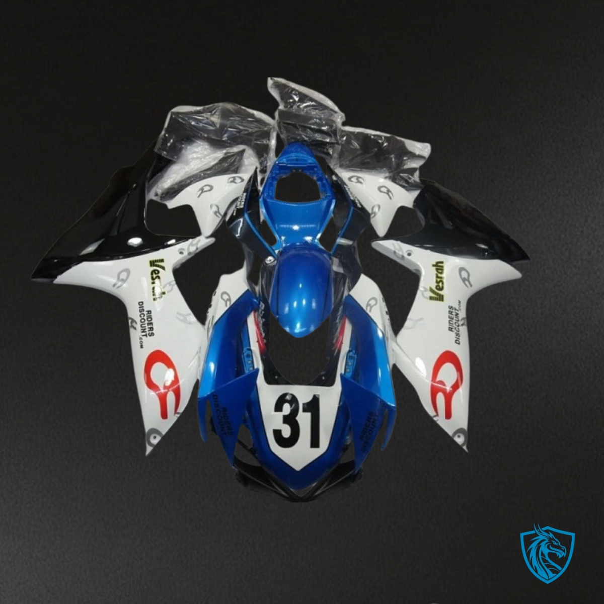 Suzuki GSXR600/750 (2011-2019) Blue & White print Fairing Kit - Aftermarket ABS Bodywork
