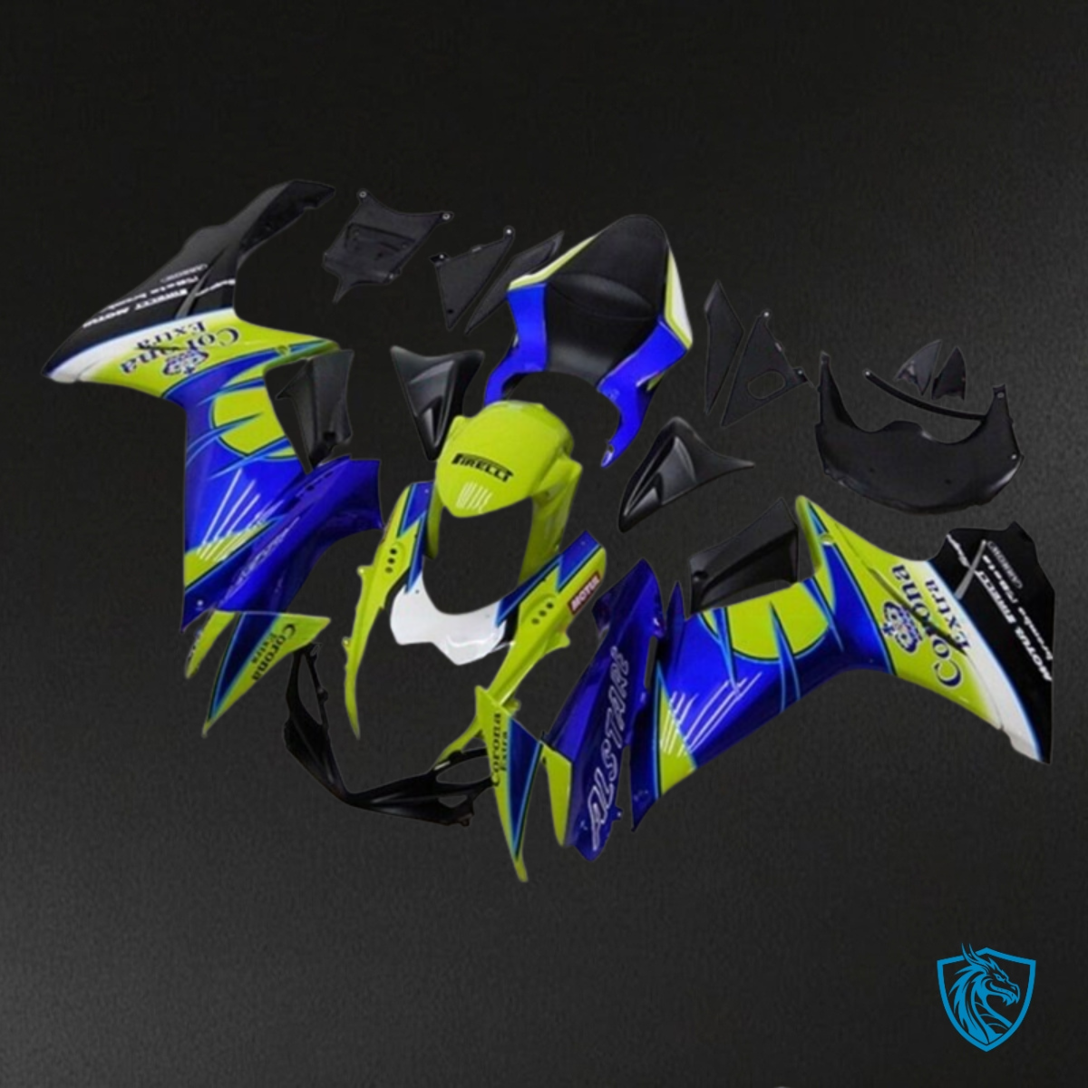 Suzuki GSXR600/750 (2011-2019) Blue & Lime Green Fairings Kit | ABS Bodywork
