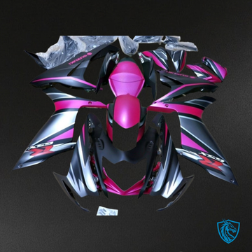 Suzuki GSXR600/750 (2011-2019) Black, Gray & Pink Fairing Kit - Aftermarket ABS Bodywork