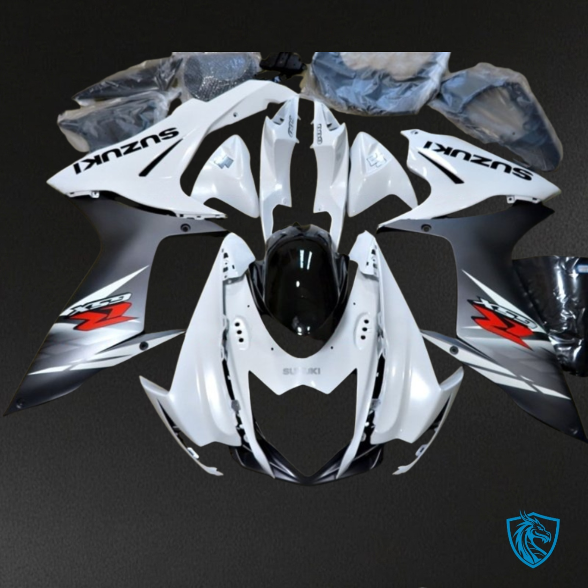 Suzuki GSXR600/750 (2011-2019) Gloss White & Gray - MERGEment Motorcycle Fairings Kit