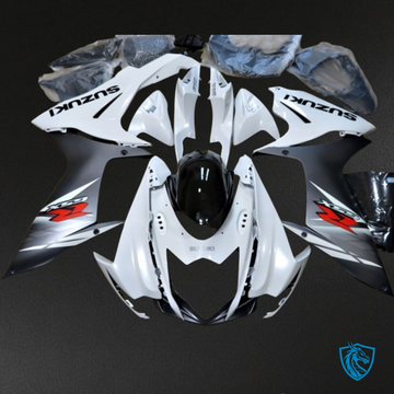 Suzuki GSXR600/750 (2011-2019) Gloss White & Gray - MERGEment Motorcycle Fairings Kit