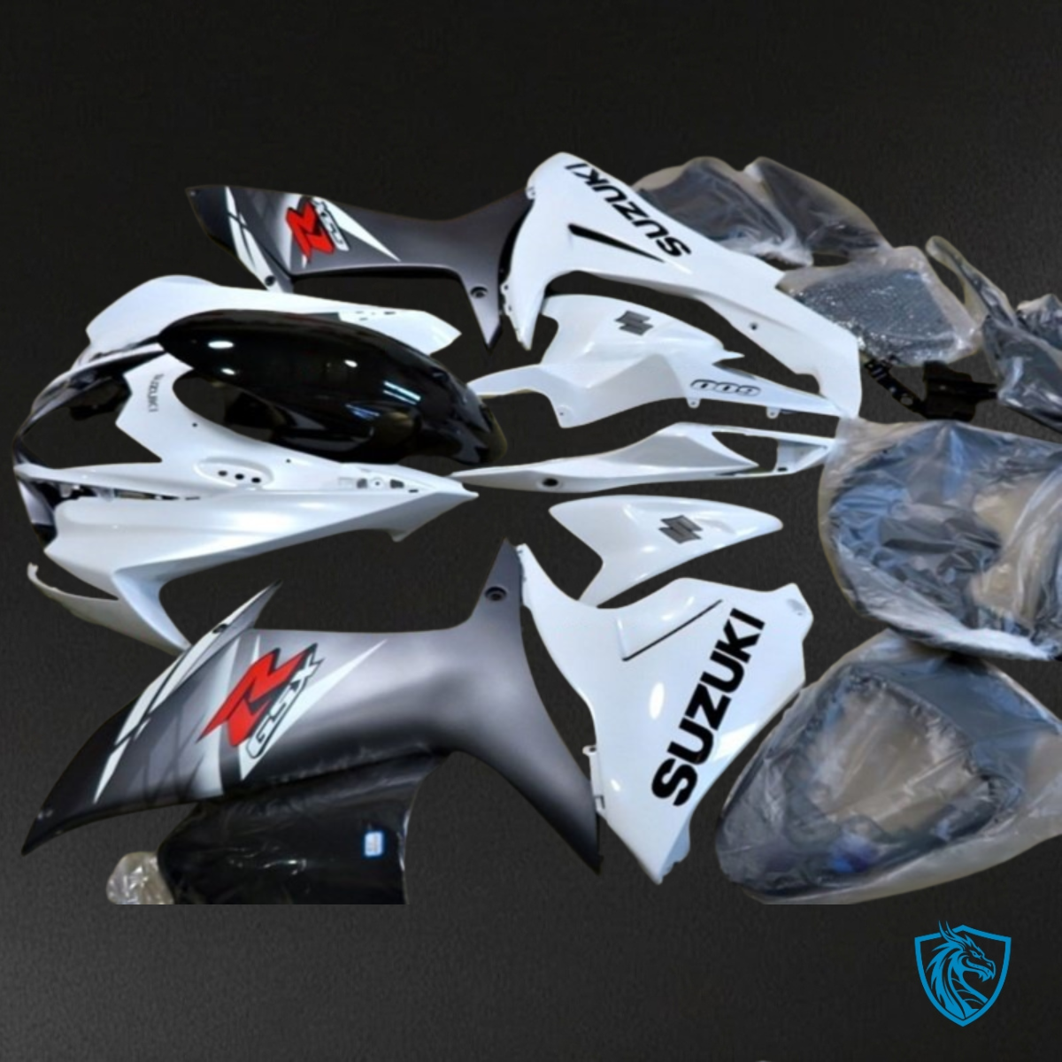 Suzuki GSXR600/750 (2011-2019) Gloss White & Gray - MERGEment Motorcycle Fairings Kit