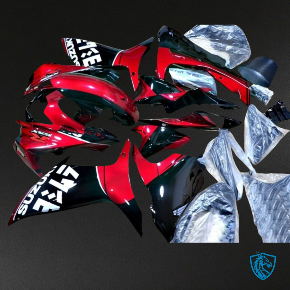 Suzuki GSXR600/750 (2011-2019) Red & Black Fairing Kit - Aftermarket ABS Bodywork