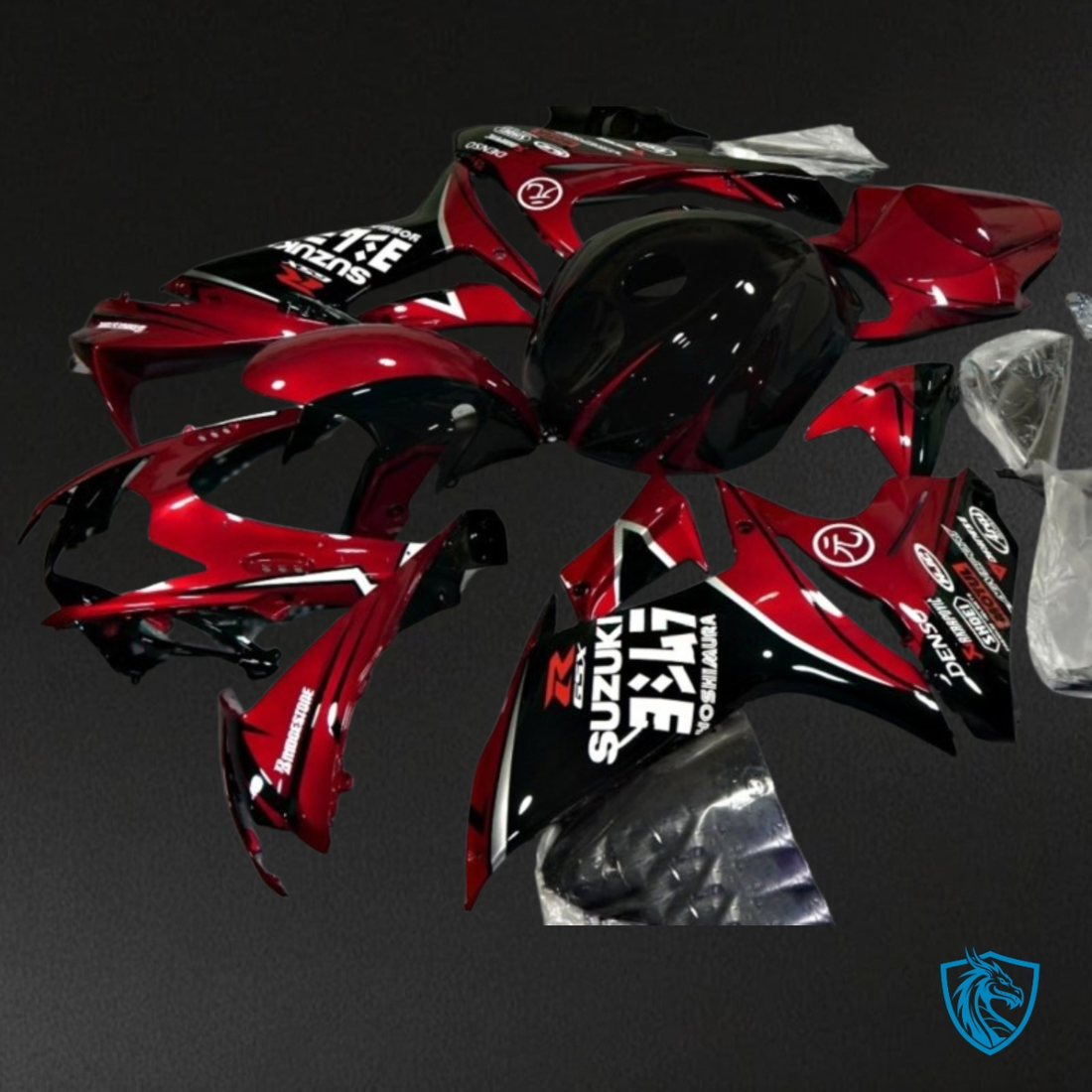 Suzuki GSXR600/750 (2011-2019) Glossy Red & Black Fairing Kit - Aftermarket ABS Bodywork