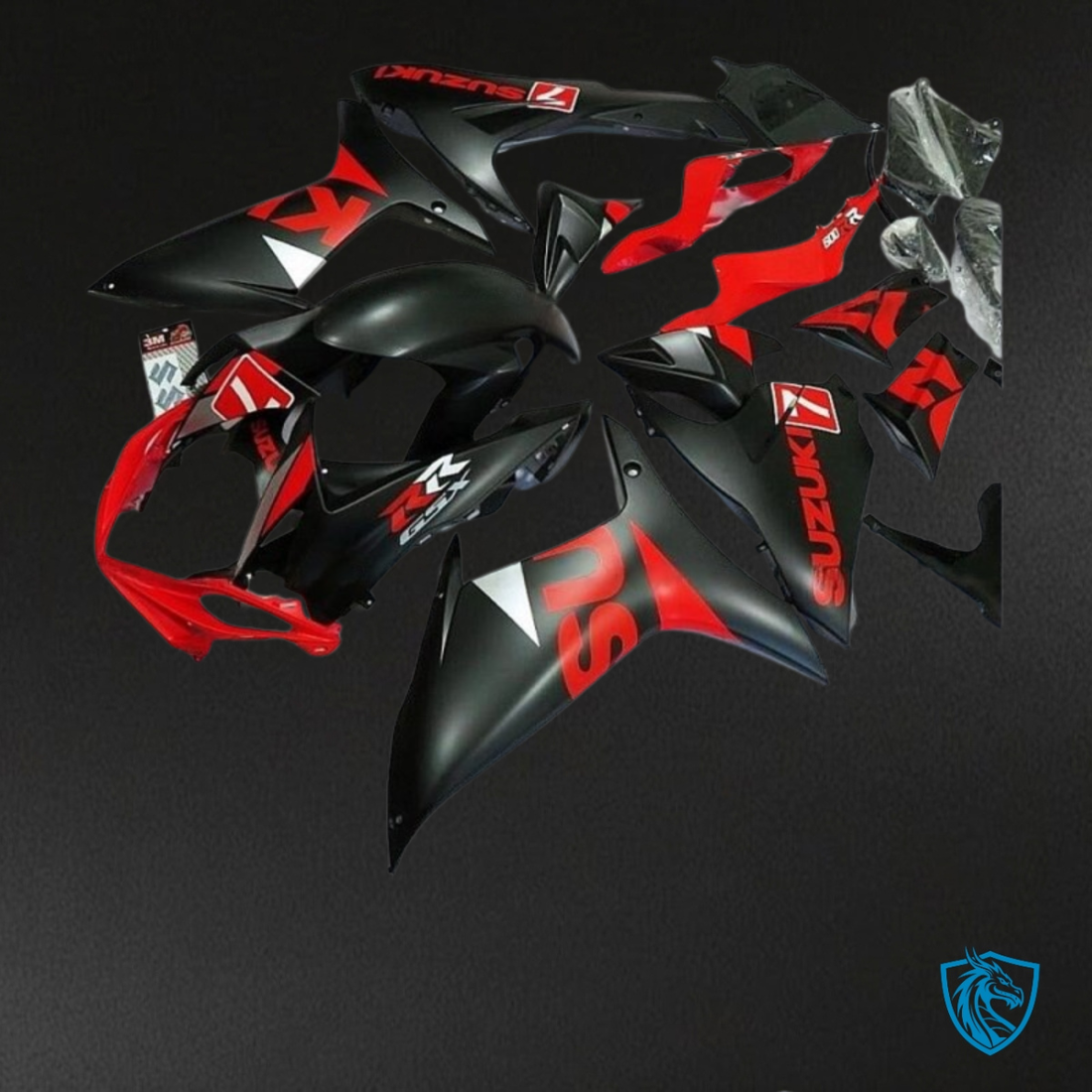 Suzuki GSXR600/750 (2011-2019) Red & Matte Black Fairings Kit | ABS Bodywork