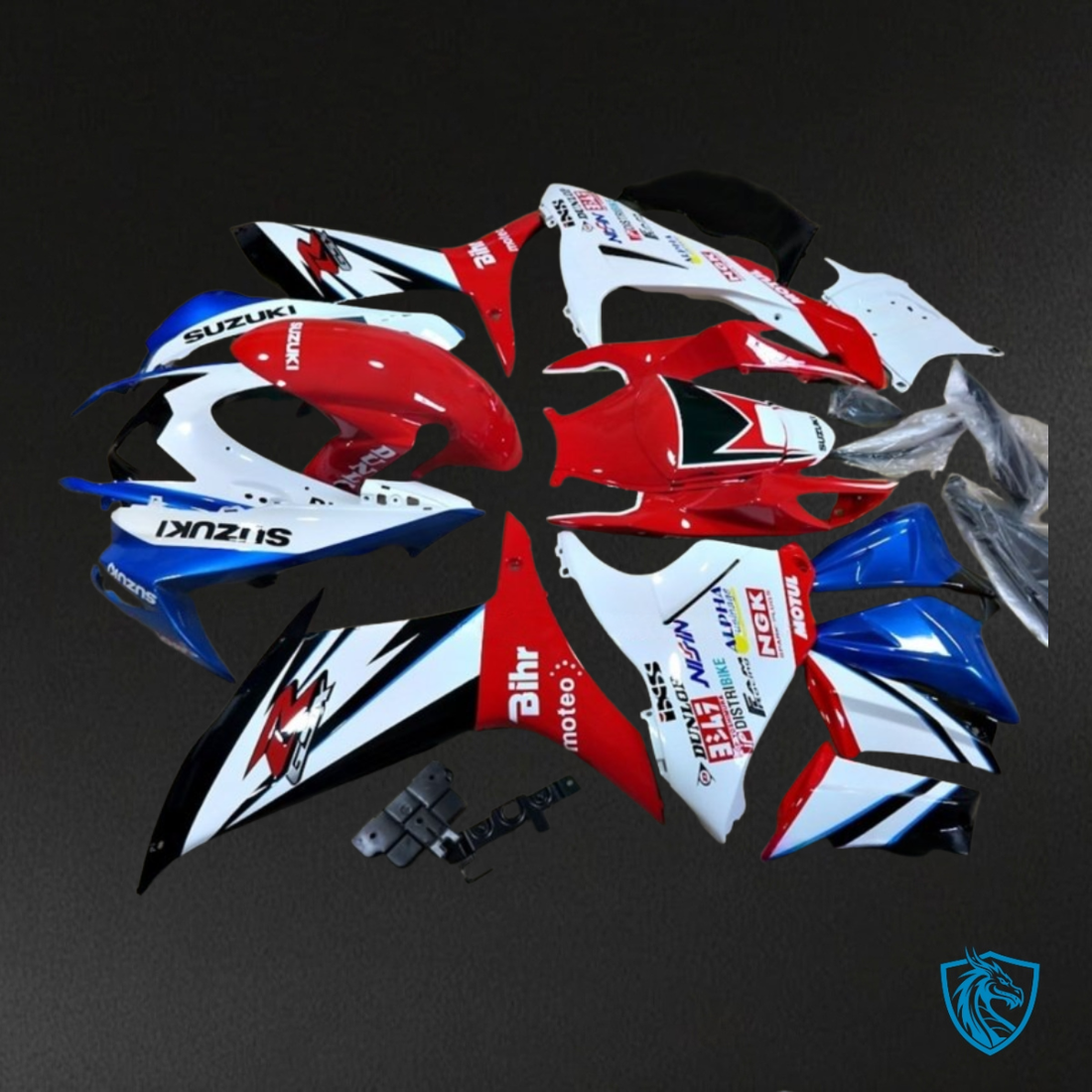 Suzuki GSXR600/750 (2011-2019) Red, Blue & White - MERGEment Motorcycle Fairings Kit