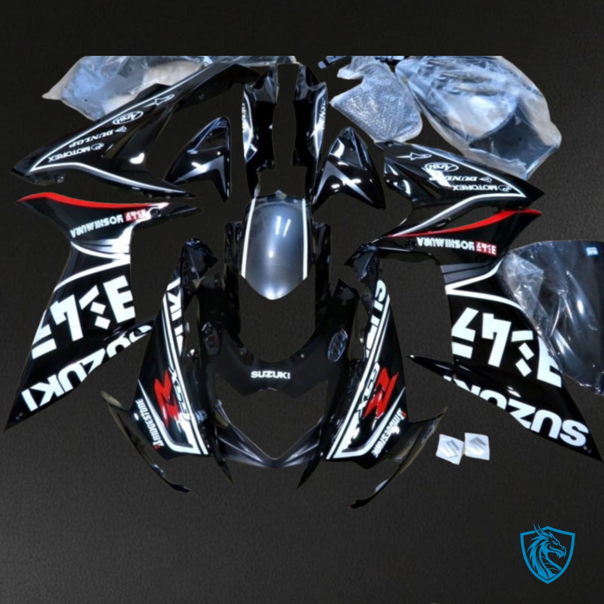 Suzuki GSXR600/750 (2011-2019) Black & White - MERGEment Motorcycle Fairings Kit
