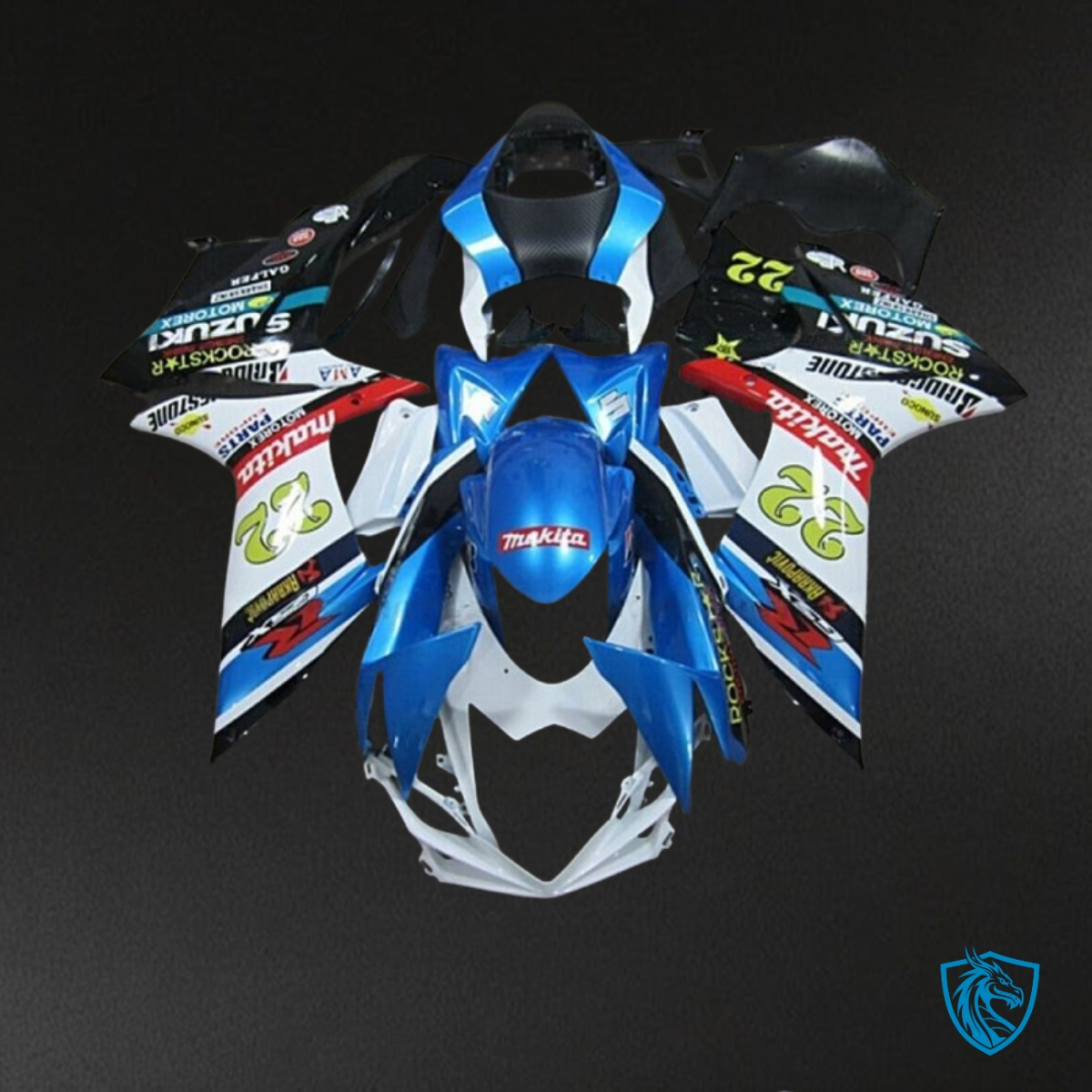 Suzuki GSXR600/750 (2011-2019) Blue & White MALITA - Custom ABS Fairing Kit