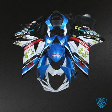 Suzuki GSXR600/750 (2011-2019) Blue & White MALITA - Custom ABS Fairing Kit