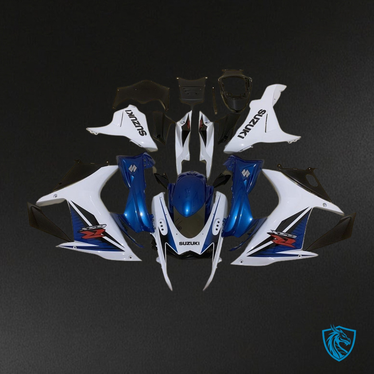 Suzuki GSXR600/750 (2011-2019) White & Blue Logo - MERGEment Motorcycle Fairings Kit