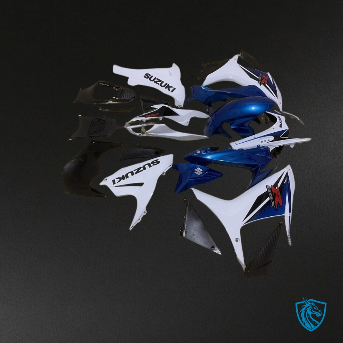 Suzuki GSXR600/750 (2011-2019) White & Blue Logo - MERGEment Motorcycle Fairings Kit
