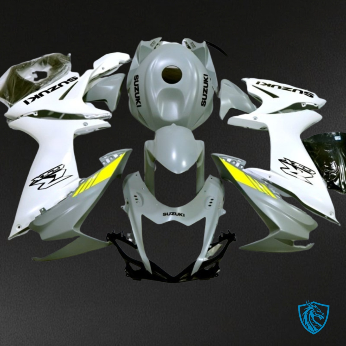 Suzuki GSXR600/750 (2011-2019) Gray & White Fairing Kit - Aftermarket ABS Bodywork