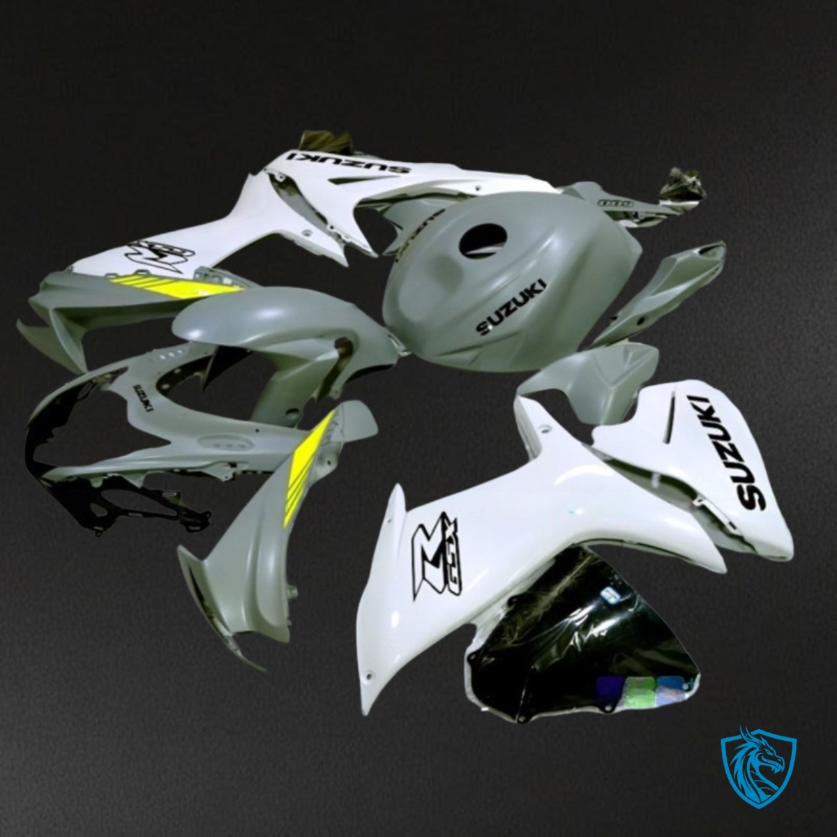 Suzuki GSXR600/750 (2011-2019) Gray & White Fairing Kit - Aftermarket ABS Bodywork