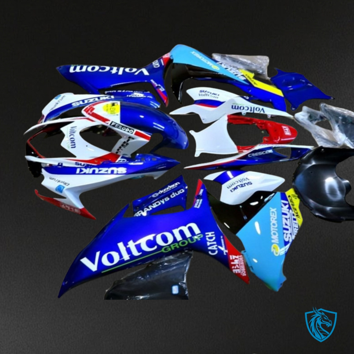 Suzuki GSXR600/750 (2011-2019) Blue & White Fairing Kit - Aftermarket ABS Bodywork