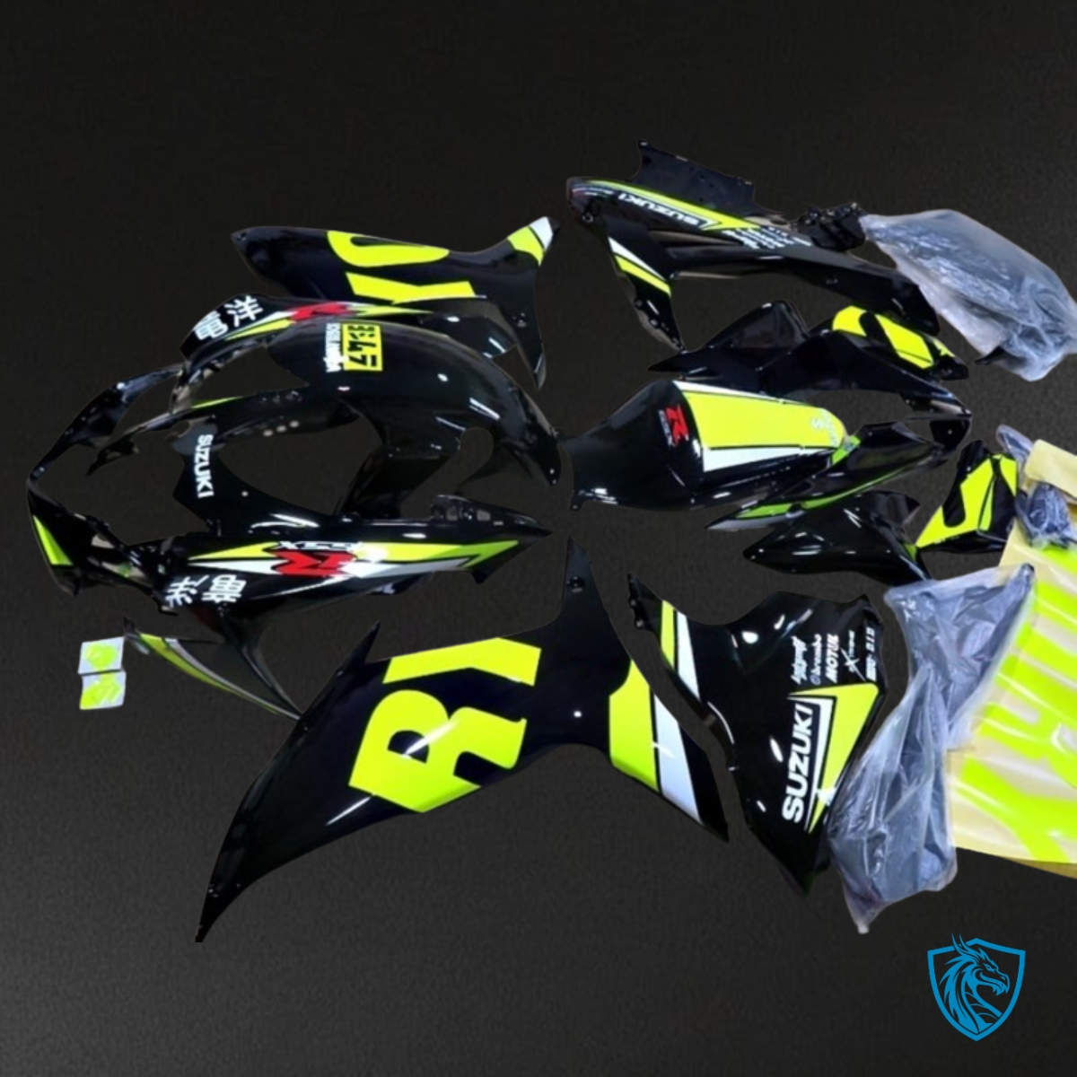 Suzuki GSXR600/750 (2011-2019) Black & Yellow - Custom ABS Fairing Kit