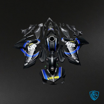 Yamaha YZF R3R25 (2015-2018) Black, Blue & White Fairings Kit - Aftermarket ABS Bodywork