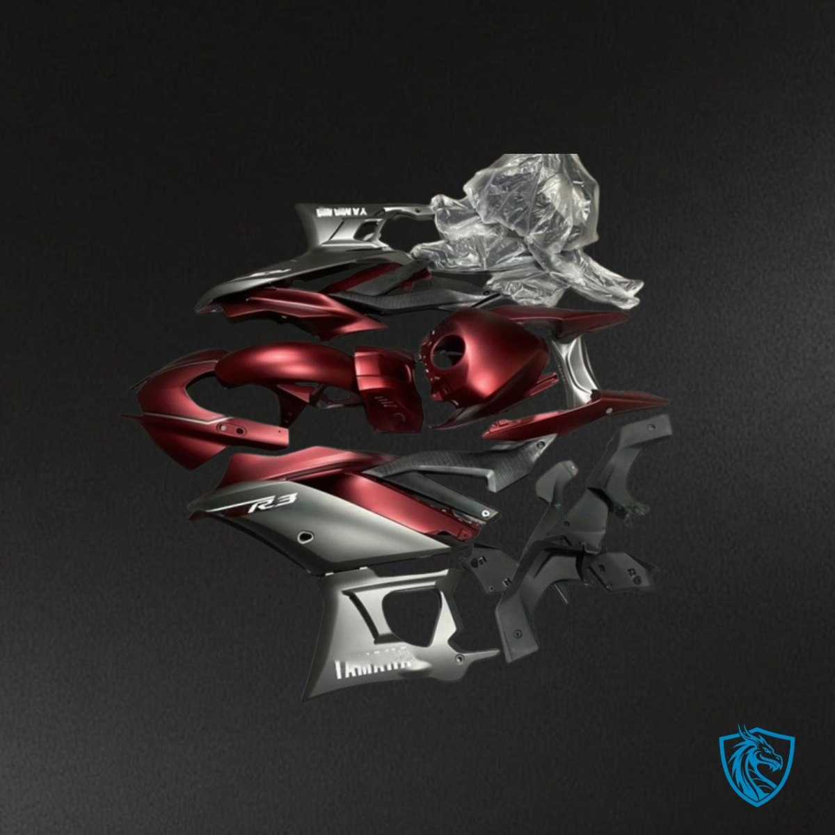 Yamaha YZF R3R25 (2019-2020) Red & Gray ABS Bodywork - Fairings Kit