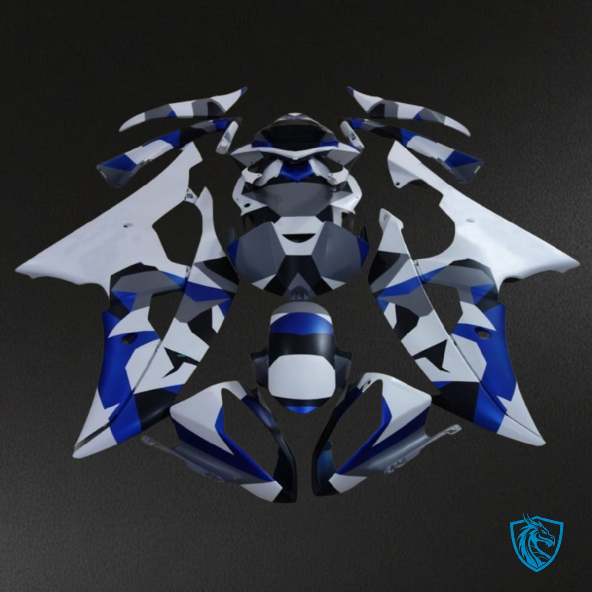 Yamaha YZF R6 (2008-2016) Gray, Blue & White Fairing Kit - Aftermarket ABS Bodywork