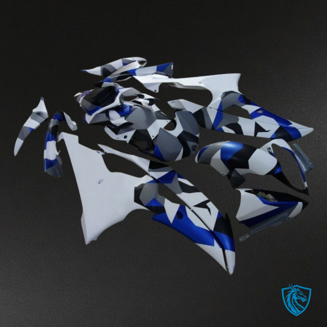 Yamaha YZF R6 (2008-2016) Gray, Blue & White Fairing Kit - Aftermarket ABS Bodywork