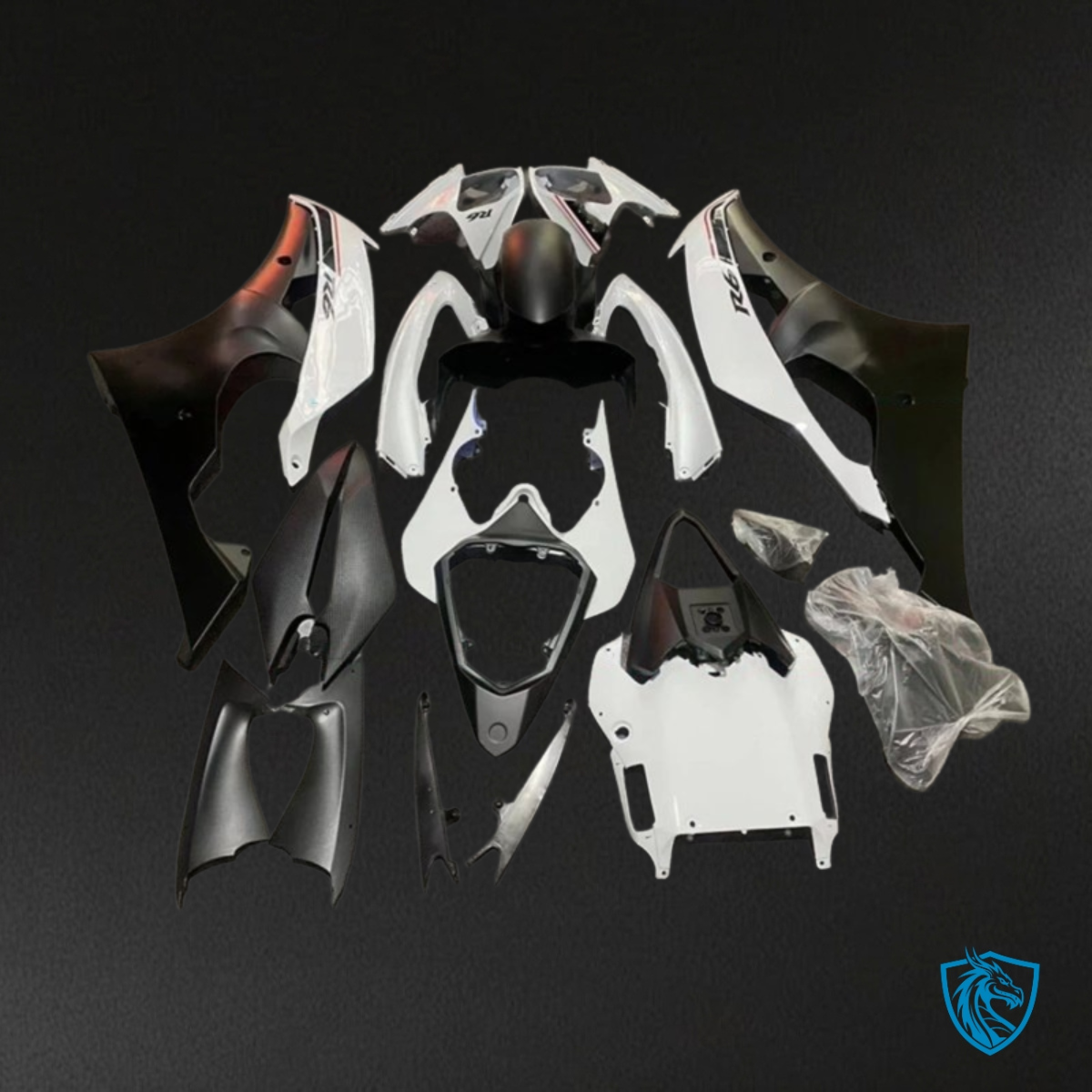 Yamaha YZF R6 (2008-2016) White & Black - MERGEment Motorcycle Fairings Kit
