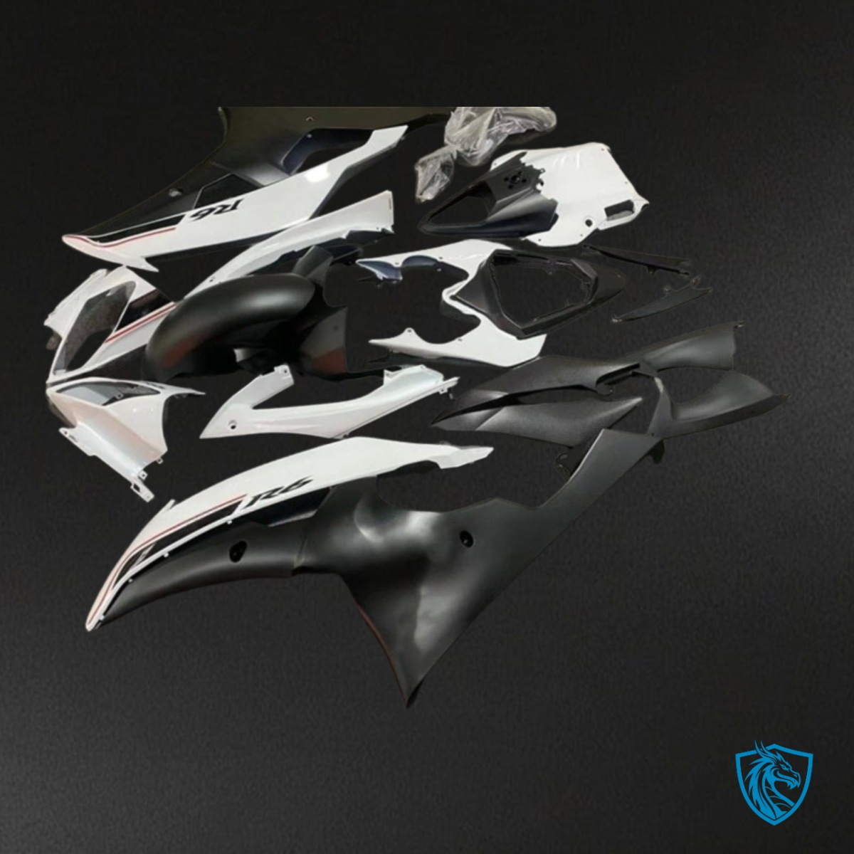 Yamaha YZF R6 (2008-2016) White & Black - MERGEment Motorcycle Fairings Kit