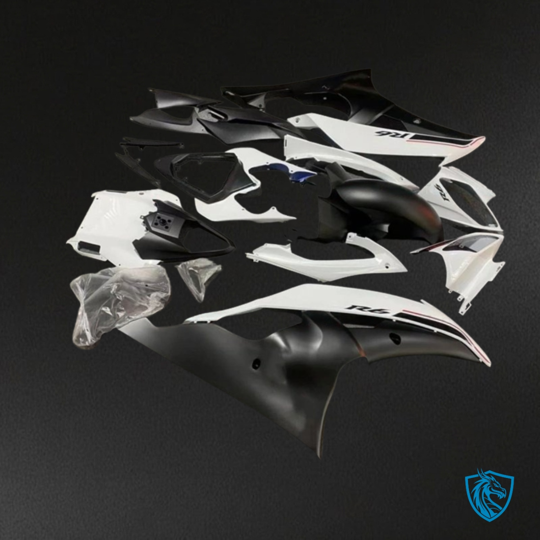 Yamaha YZF R6 (2008-2016) White & Black - MERGEment Motorcycle Fairings Kit