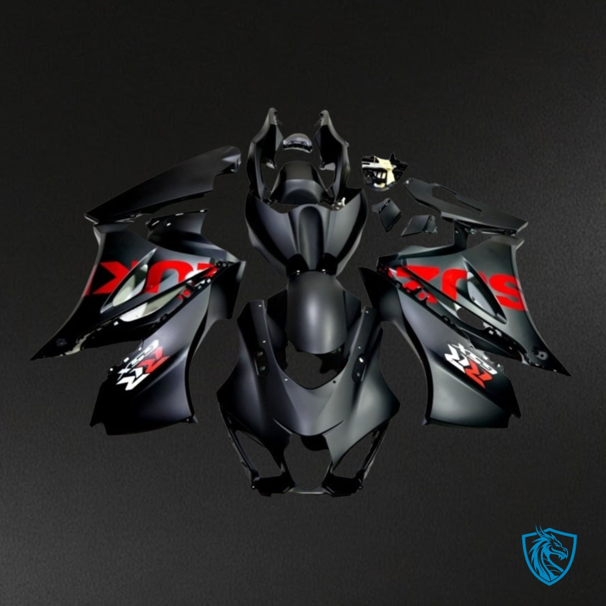 Suzuki GSXR1000 (2017-2020) Matte Black & Red Fairing Kit | ABS Bodywork