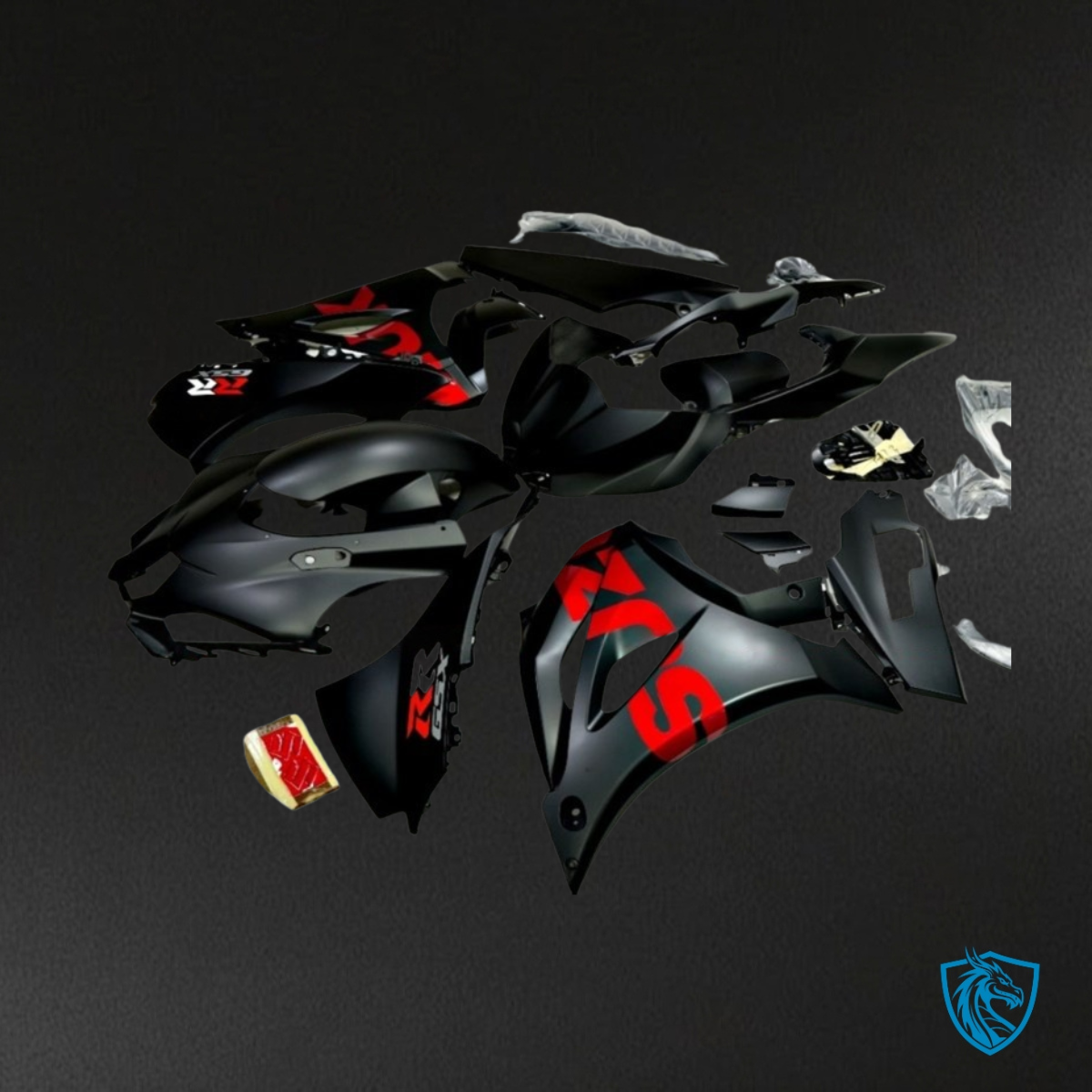 Suzuki GSXR1000 (2017-2020) Matte Black & Red Fairing Kit | ABS Bodywork