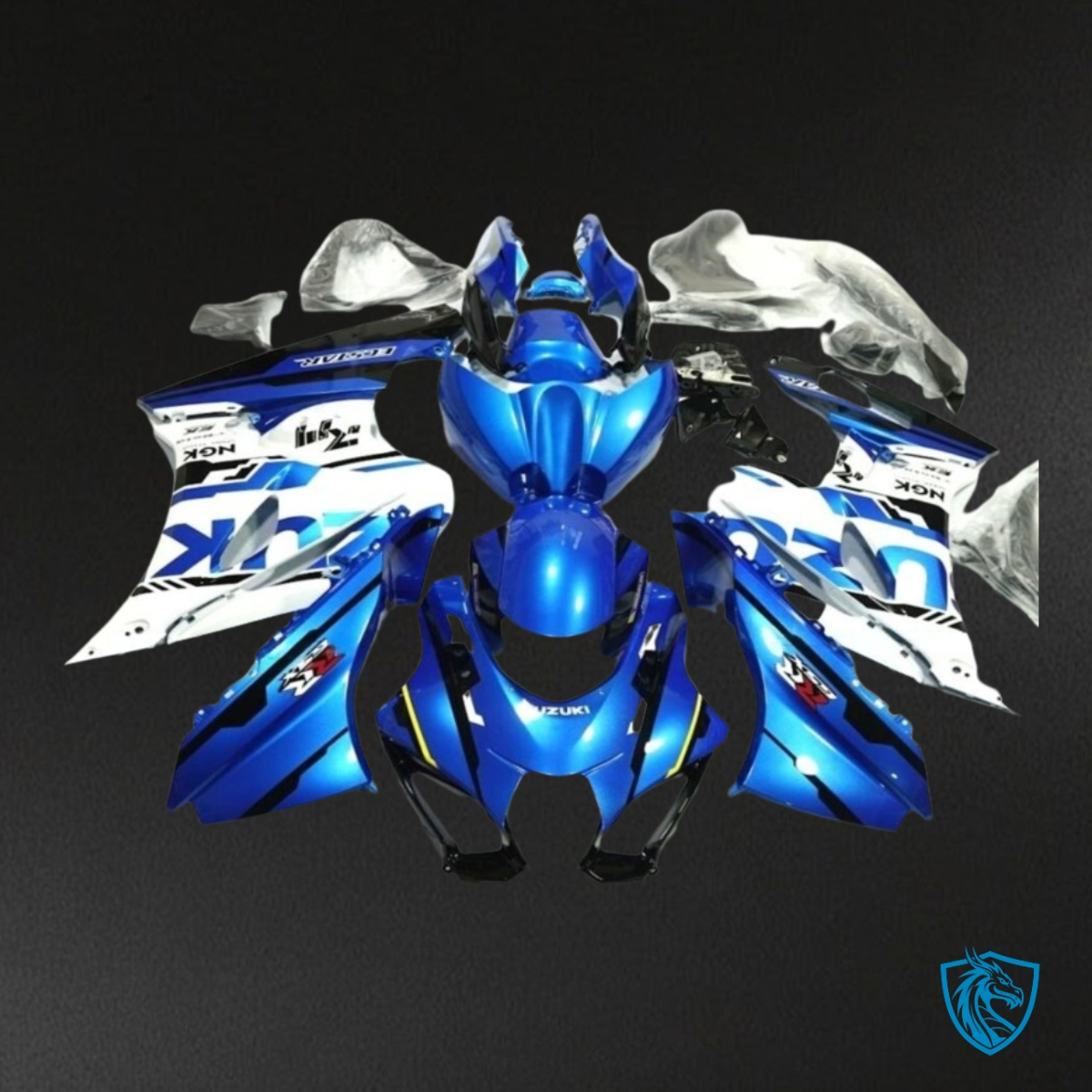 Suzuki GSXR1000 (2017-2020) Blue & White - MERGEment Motorcycle Fairings Kit