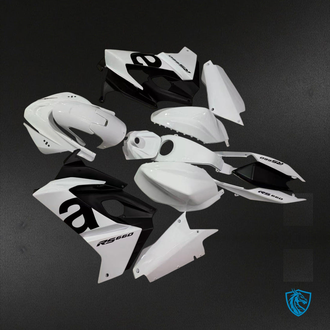 Aprilia RS660 (2020-2024) Gloss White & Black Fairing Kit - Aftermarket ABS Bodywork