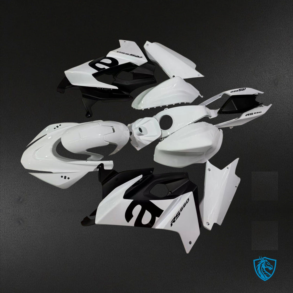 Aprilia RS660 (2020-2024) Gloss White & Black Fairing Kit - Aftermarket ABS Bodywork