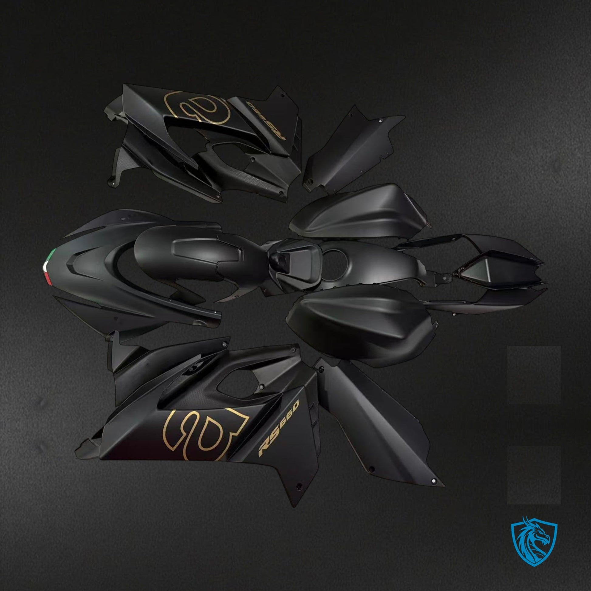 Aprilia RS660 (2020-2024) Matte Black Fairing Kit - Aftermarket ABS Bodywork