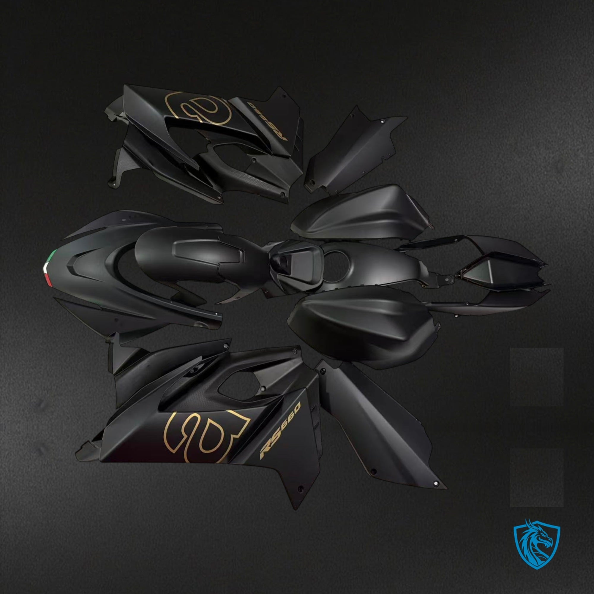 Aprilia RS660 (2020-2024) Matte Black Fairing Kit - Aftermarket ABS Bodywork