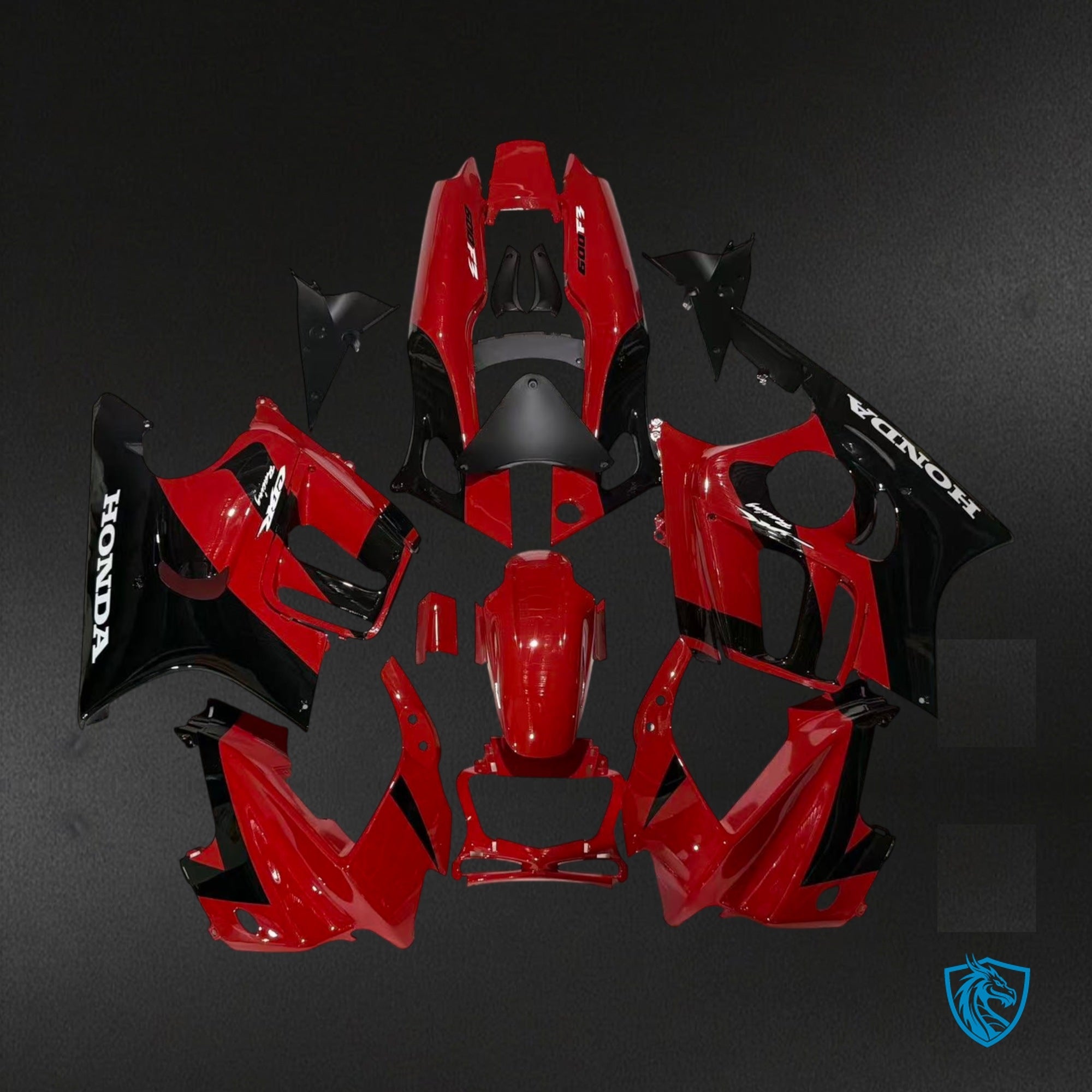 Honda CBR600 F3 (1997-1998) Gloss Red & Black Style 2 Fairing Kit - Aftermarket ABS Bodywork