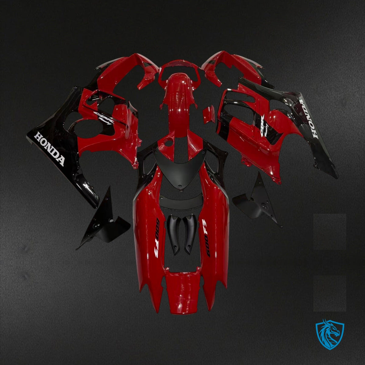 Honda CBR600 F3 (1997-1998) Gloss Red & Black Style 2 Fairing Kit - Aftermarket ABS Bodywork