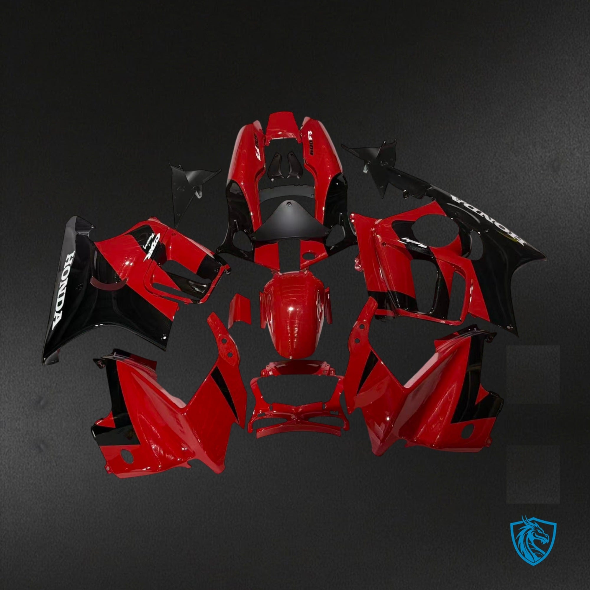 Honda CBR600 F3 (1997-1998) Gloss Red & Black Style 2 Fairing Kit - Aftermarket ABS Bodywork