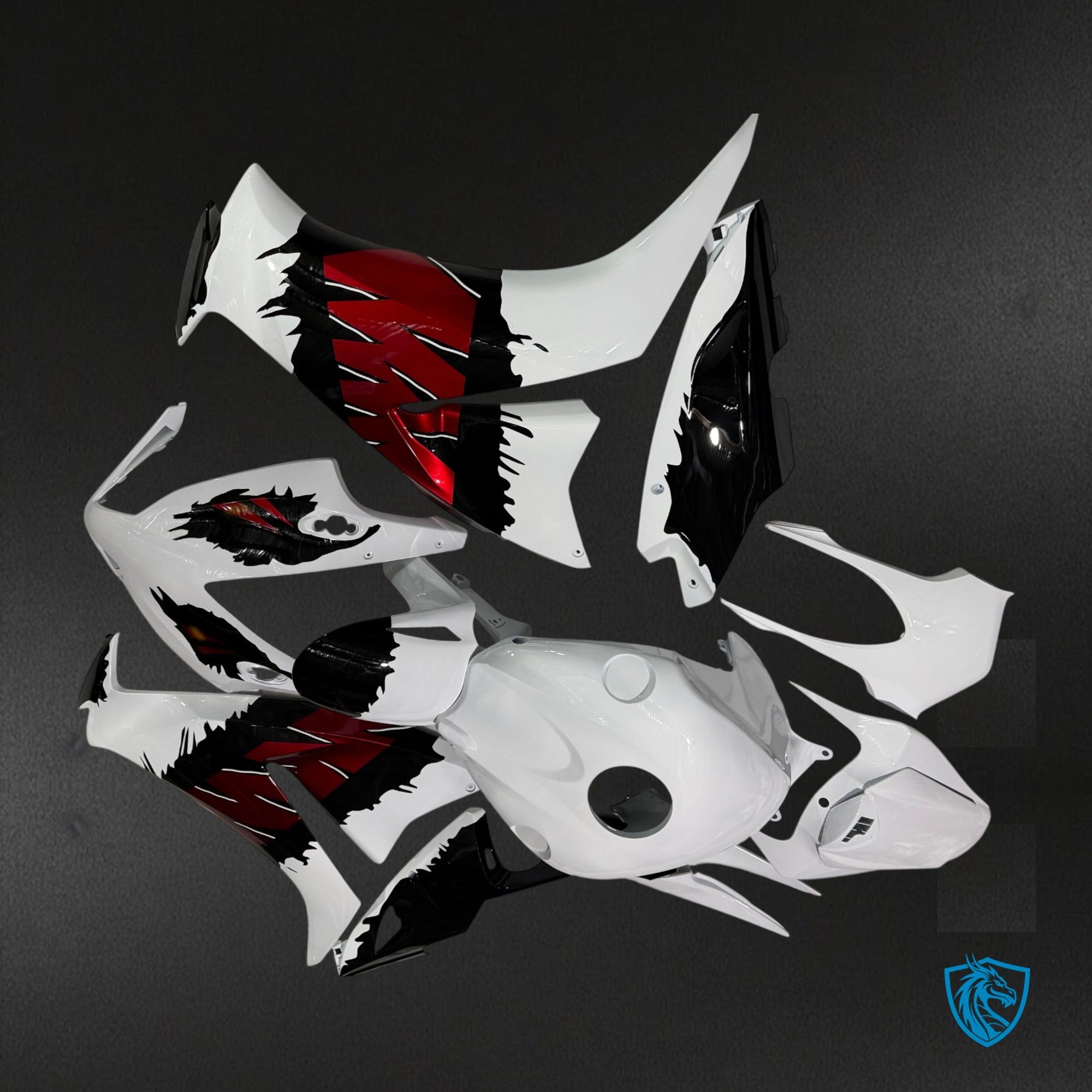 Honda CBR1000RR (2012-2016) Gloss White Black & Red Fairing Kit - Aftermarket ABS Bodywork