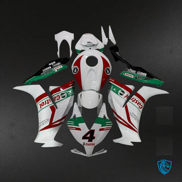 Honda CBR1000RR (2012-2016) Gloss White Red & Green Fairing Kit - Aftermarket ABS Bodywork