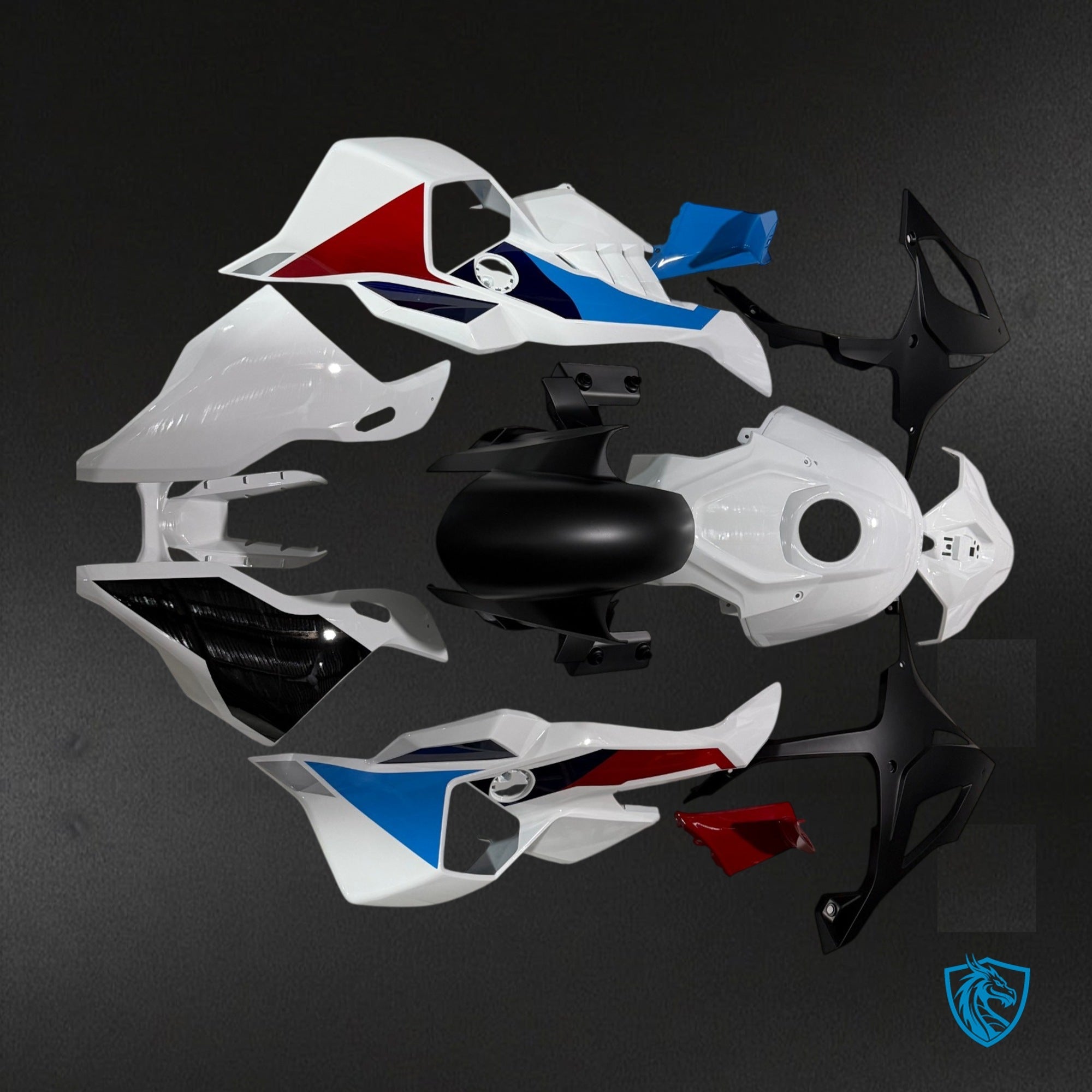 BMW S1000RR (2025-2026) Gloss White Black Blue & Red Fairing Kit - Aftermarket ABS Bodywork