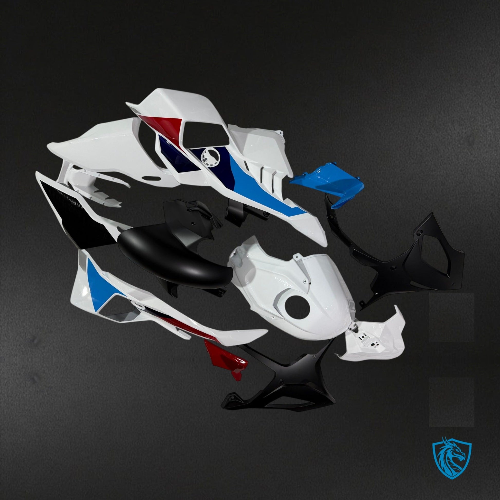 BMW S1000RR (2025-2026) Gloss White Black Blue & Red Fairing Kit - Aftermarket ABS Bodywork