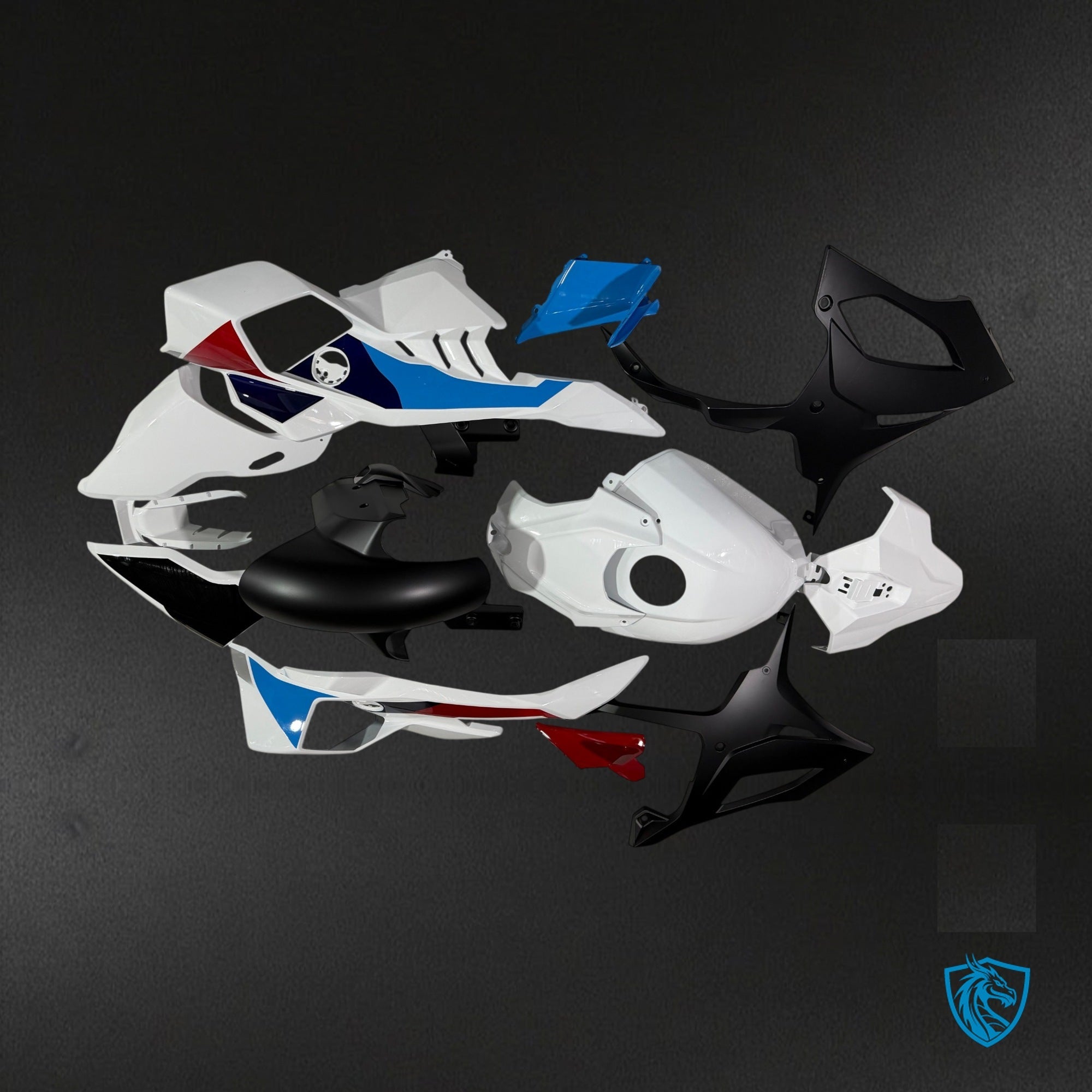 BMW S1000RR (2025-2026) Gloss White Black Blue & Red Fairing Kit - Aftermarket ABS Bodywork