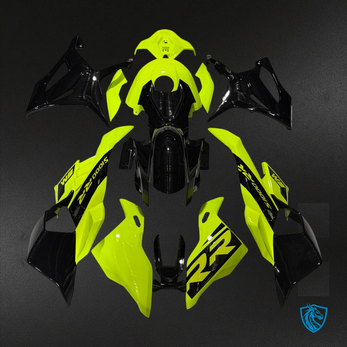 BMW S1000RR (2025-2026) Gloss Neon Yellow & Black Fairing Kit - Aftermarket ABS Bodywork