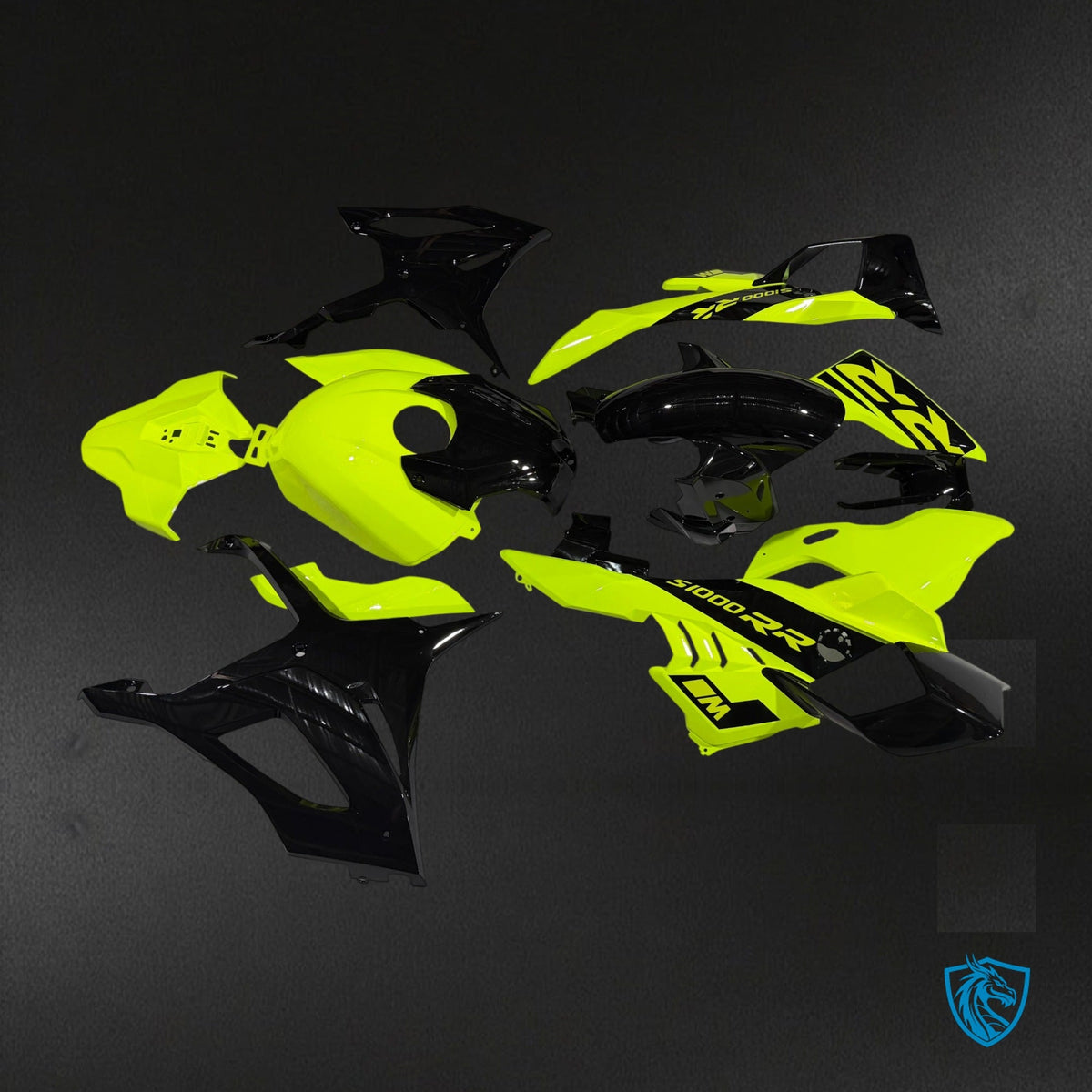 BMW S1000RR (2025-2026) Gloss Neon Yellow & Black Fairing Kit - Aftermarket ABS Bodywork