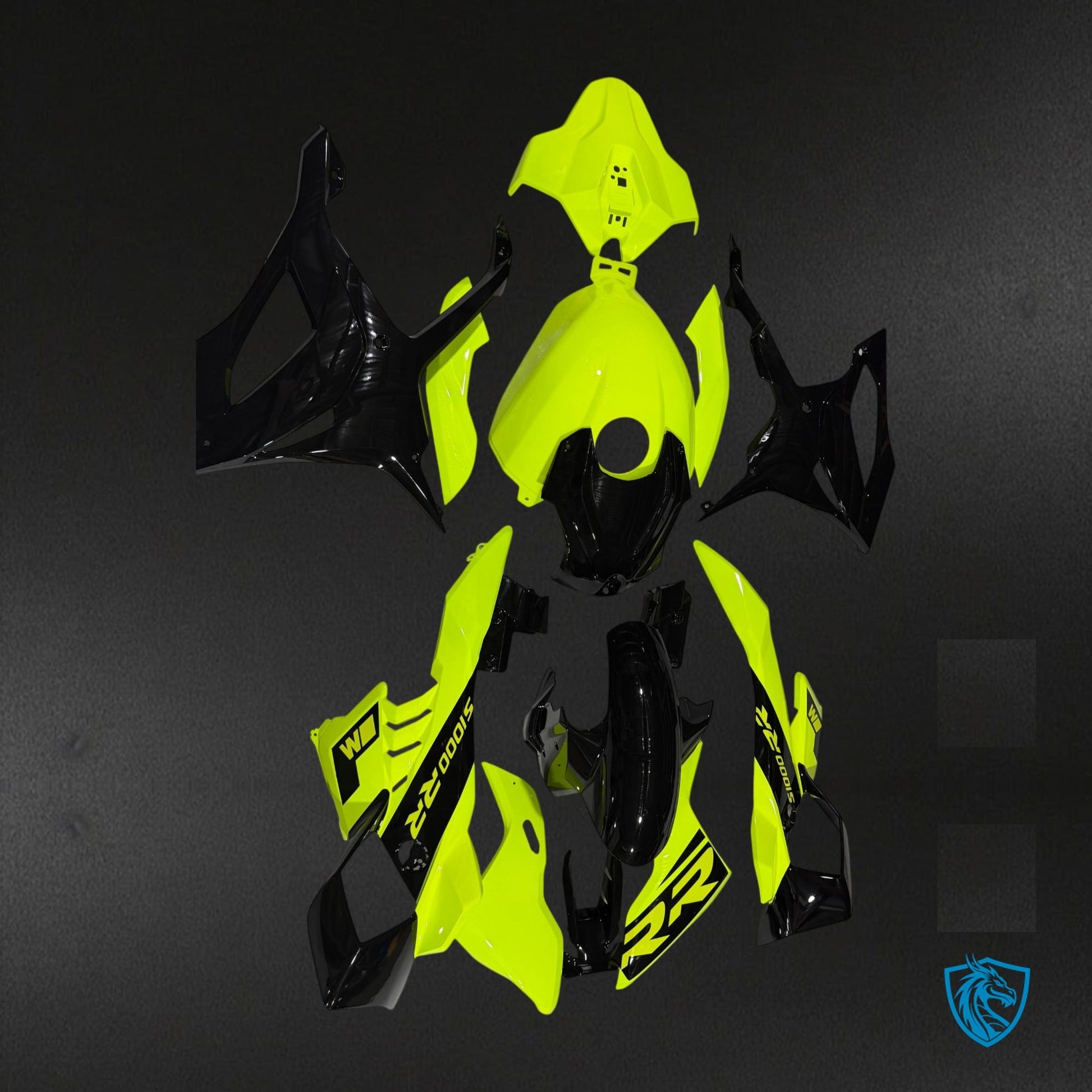 BMW S1000RR (2025-2026) Gloss Neon Yellow & Black Fairing Kit - Aftermarket ABS Bodywork