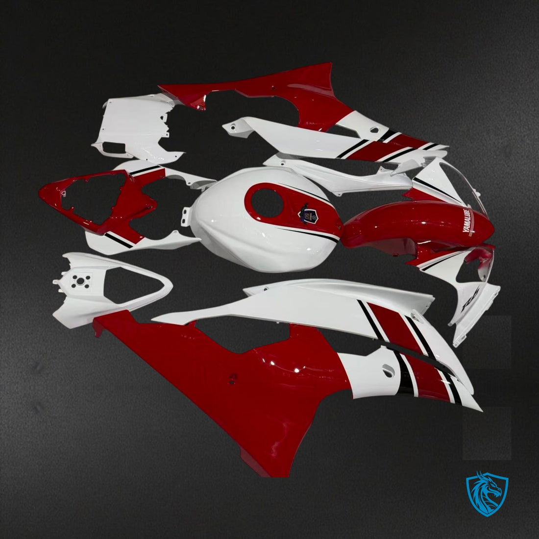 Yamaha R6 (2008-2016) Gloss Red & White Fairing Kit - Aftermarket ABS Bodywork