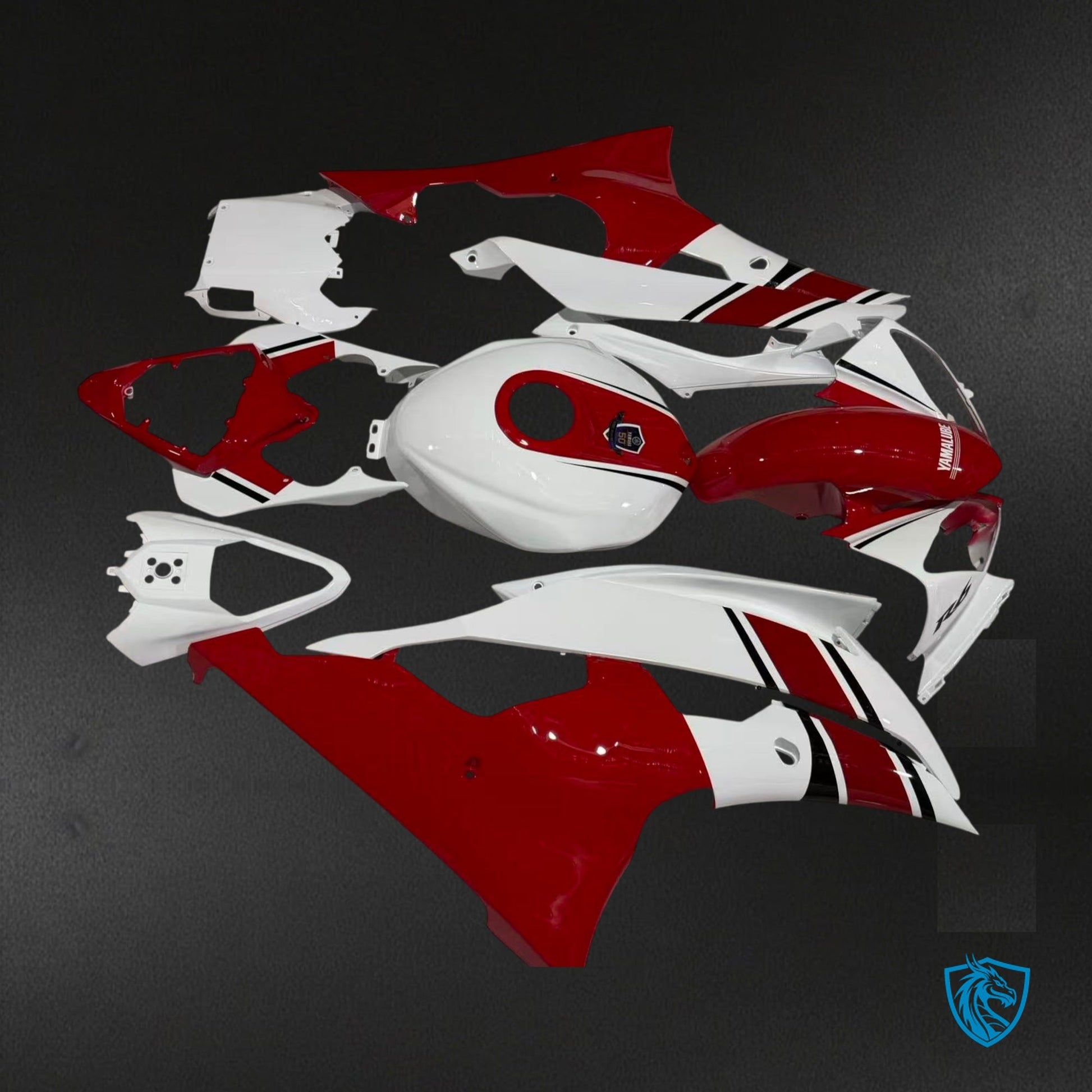 Yamaha R6 (2008-2016) Gloss Red & White Fairing Kit - Aftermarket ABS Bodywork