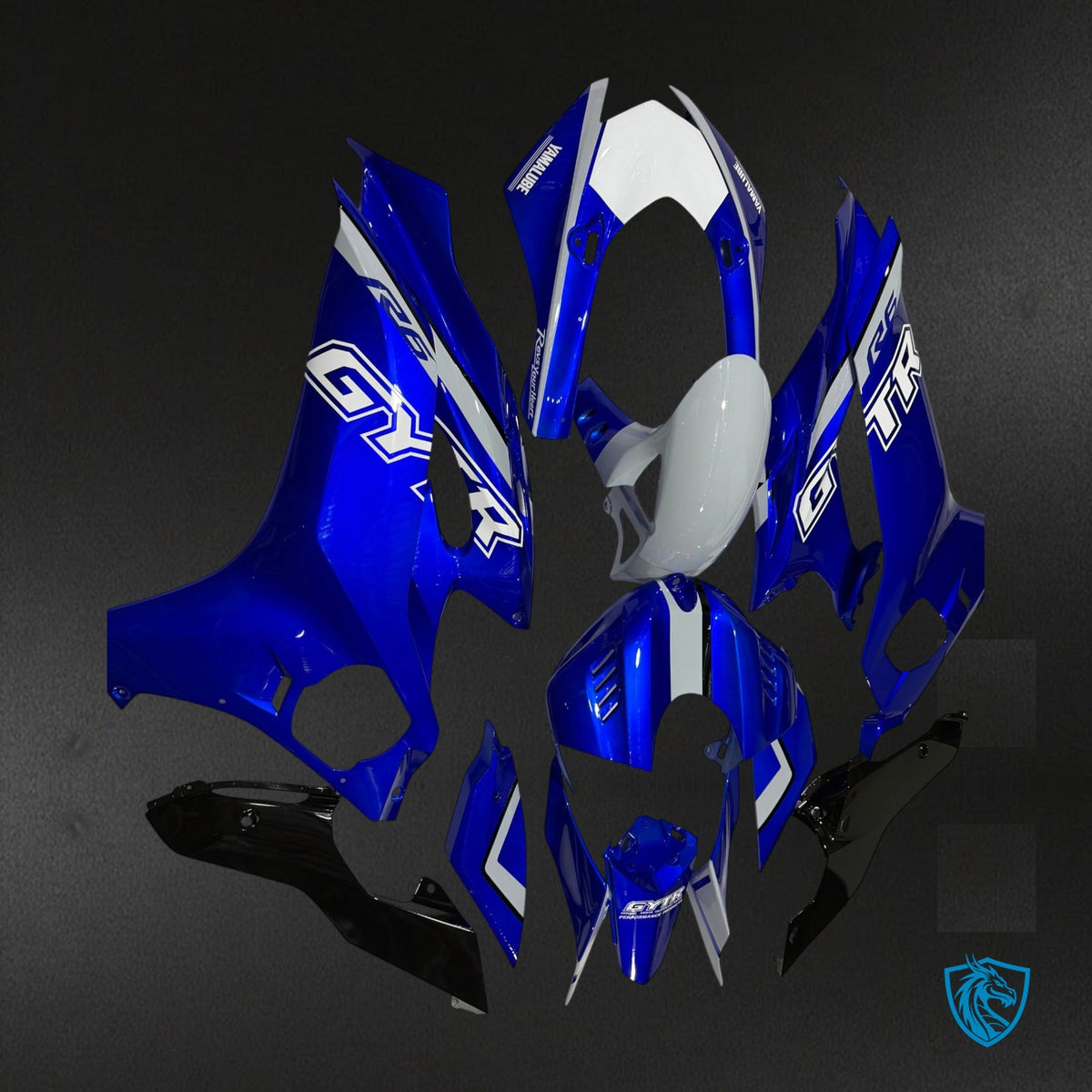 Yamaha R6 (2017-2023) Gloss Blue & White Fairing Kit - Aftermarket ABS Bodywork